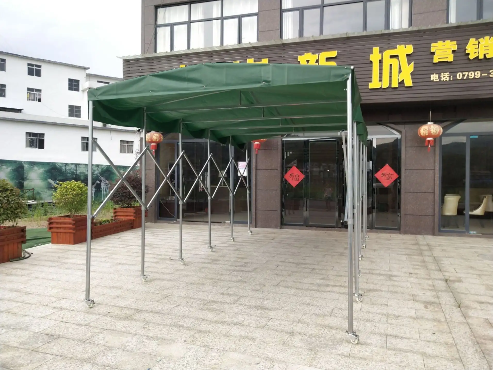 伸缩雨棚_折叠雨棚_移动雨棚_活动帐篷带轮子帐篷
